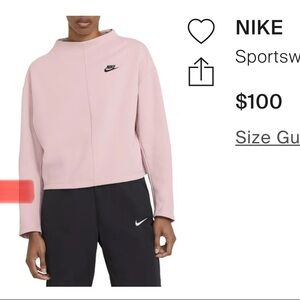 Nike Women's Pink Sweatshirt Tech